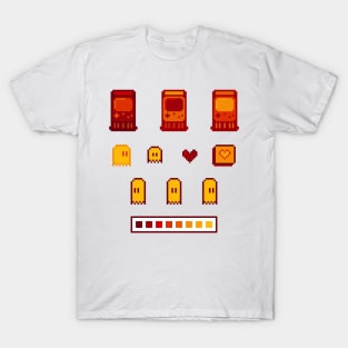Retro Arcade Ghost Orange T-Shirt